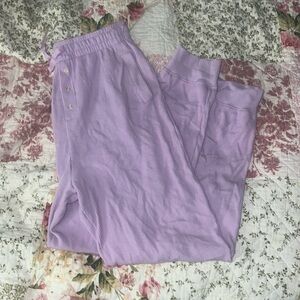 Loveshackfancy purple waffle pants